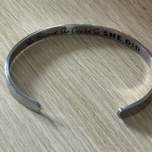 ❄️3/$15 NWOT Inspirational Positive Affirmation Mantra Cuff bracelet